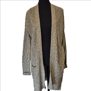 NWT - BANANA REPUBLIC Midi Length Olive Green / White Open Cardigan - M